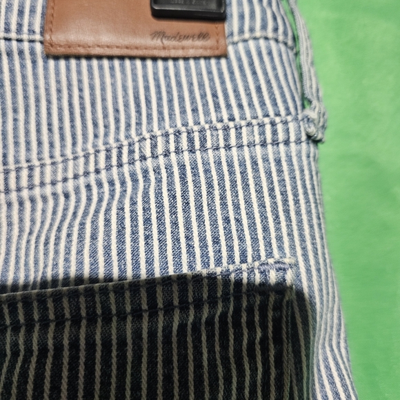 Madewell EUC Jeans Mid-Rise Skinny Striped Blue Jeans Size 31 - Picture 2 of 7